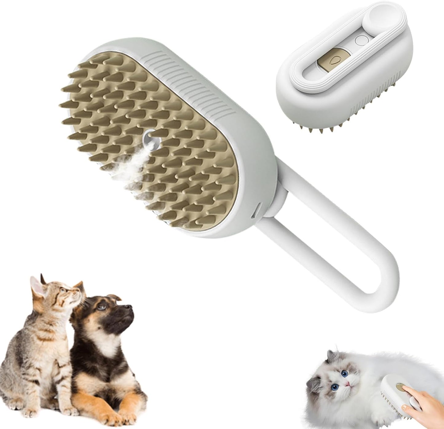 Brosse anti-poils à vapeur pour animaux